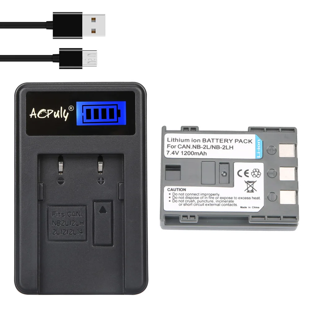 AOPULY NB 2L 2LH аккумуляторная батарея для цифровой камеры + ЖК Зарядное устройство USB