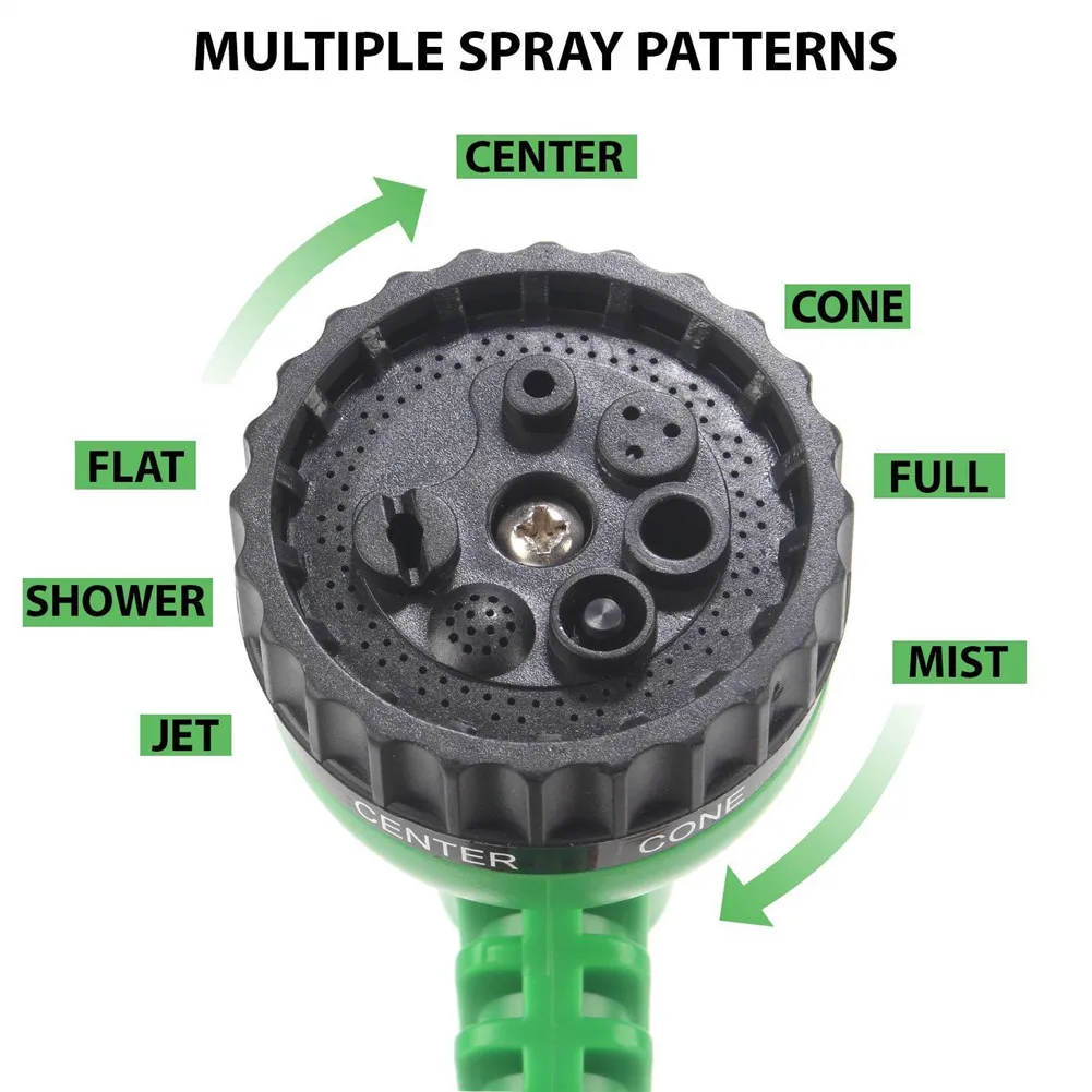 Расширяемый гибкий садовый шланг для автомойки автомобиля с 7 функциями сопла 50