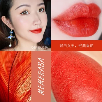 

MEMERABA diamond gold matte lipstick pencil Modern red orange color china makeup cosmetics waterproof velvet lipstick BN203