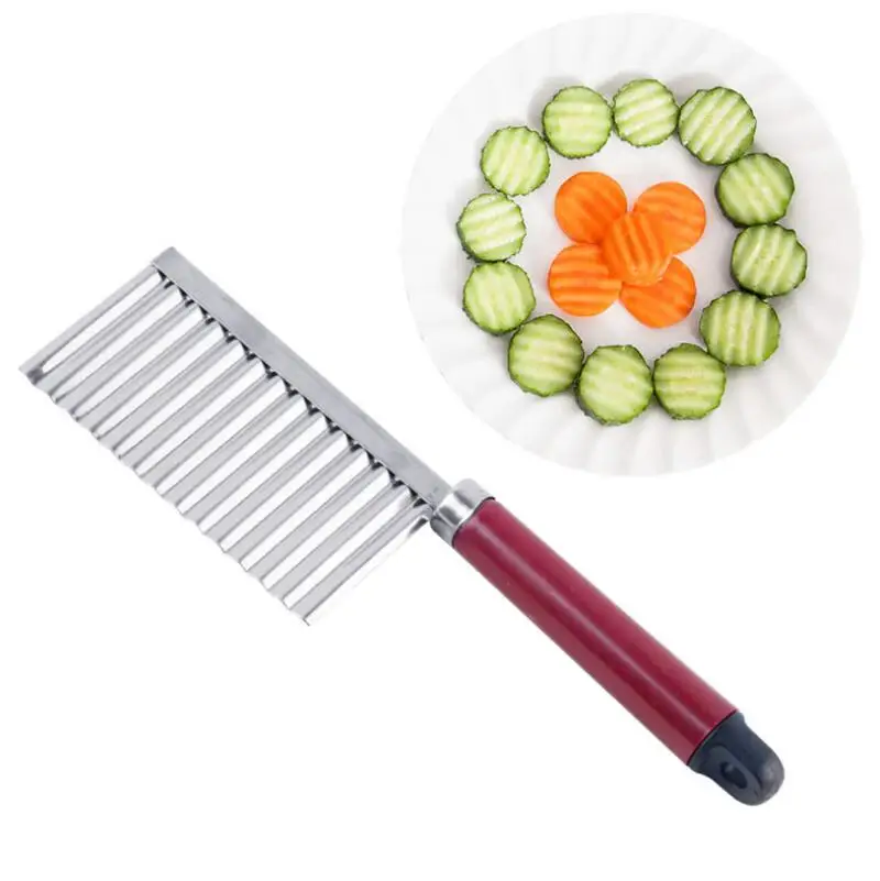 Potato Crinkle Wavy Edged Knife Stainless Steel Kitchen Gadget Vegetable Fruit Cutting Slicers
