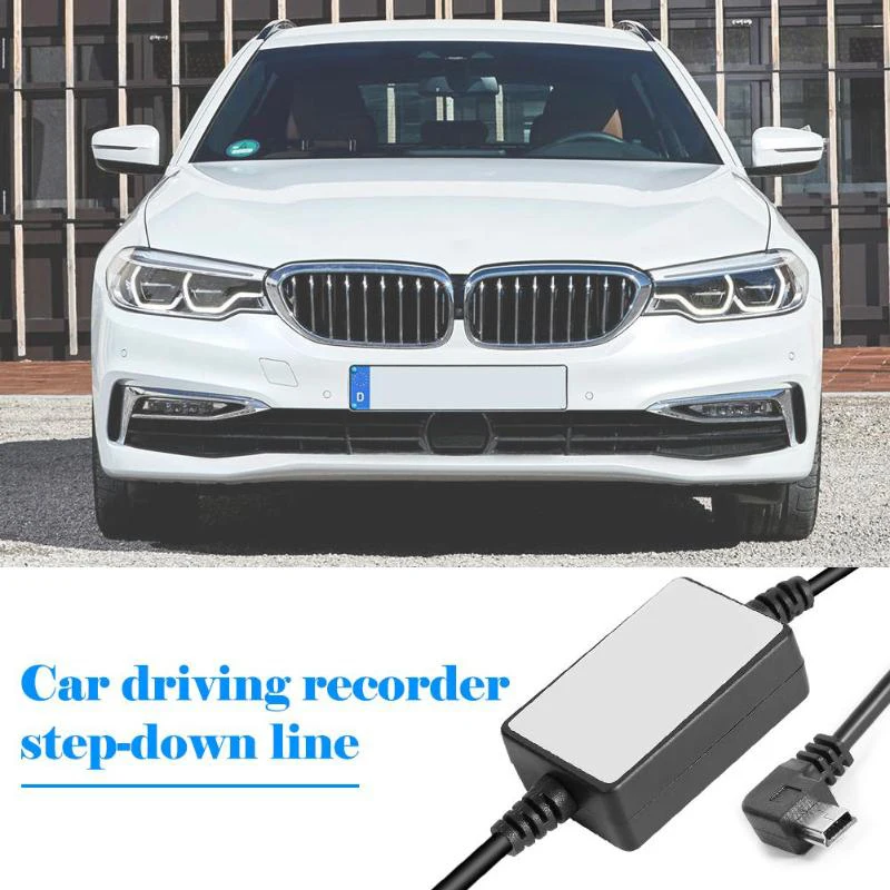 3M Mini Usb Fest Verdrahtete Auto Power Ladegerät Kabel 12V Zu 5V Inverter Konverter Rechten Winkel