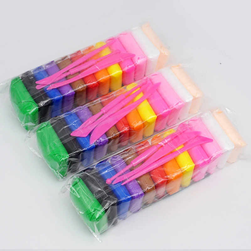 

Light Clay Girls Gifts Air Dry Polymer Plasticine Modelling Clay Super Light DIY Soft Handgum Educational Clay Toys 12 Color/set