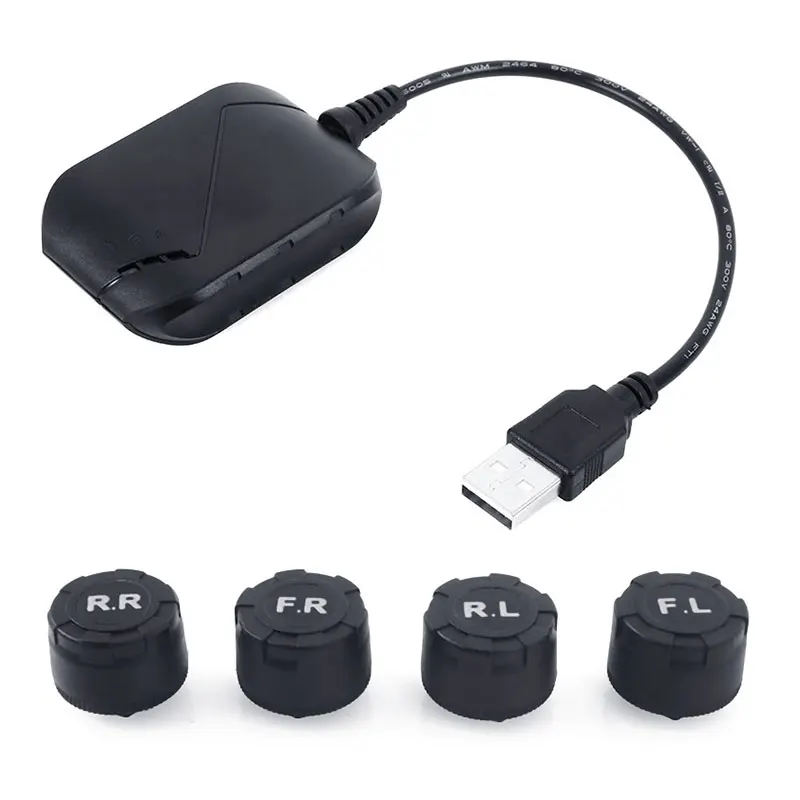 Vehemo TPMS 4 внешний датчик USB давление в шинах Tpms Usb автомобильный Android сенсор s Автомобильный мультимедийный Tpms сигнализация беспроводной
