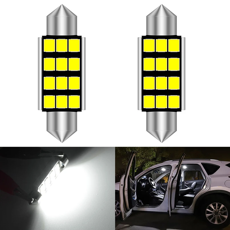 2pcs C5w C10w Led Canbus Bulb 31mm 36mm 39mm 42mm 2835 Smd Led Festoon ...