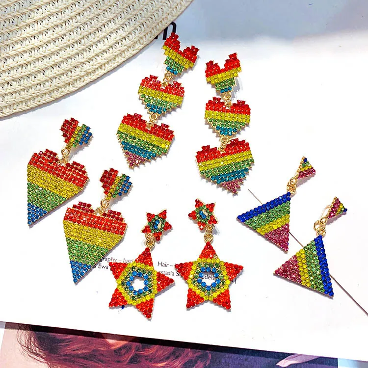 

Hot Sale Colorful Shining Stars Rainbow Acyrlic Drop Earrings Fashion Lovely Dangle Earrings Jewelry for Female Trendy Brincos