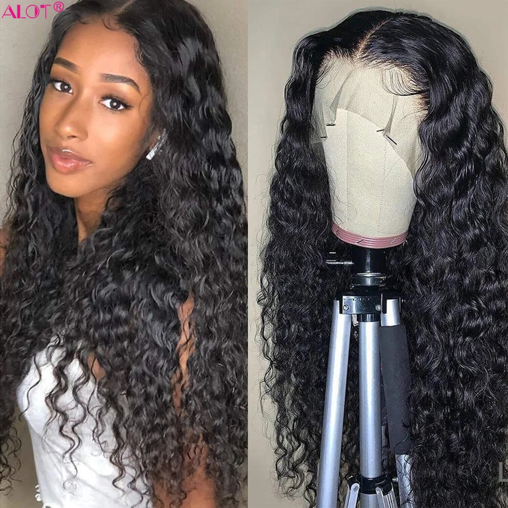 

Water Wave Lace Wig Pre Plucked Human Hair Wigs Remy Brazilian Water Wave Human Hair 13x1 Lace Part Wig 150% Glueless