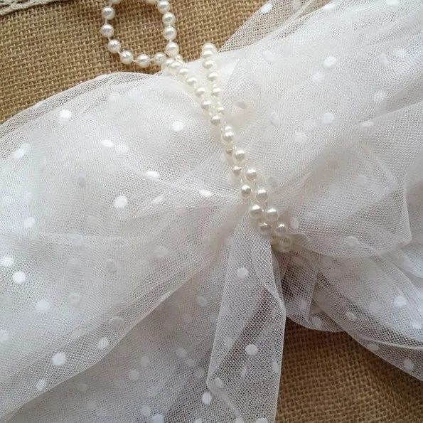 1 ярд белая кружевная ткань мягкая сетка в горошек для свадебного платья фата