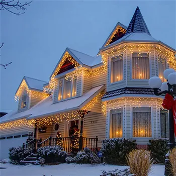 

LED Icicle Lights 8 Modes 5M Outdoor String Light Waterproof Holiday Garlands for Eaves,Balcony,Hotel Entrance,Patio Decoration