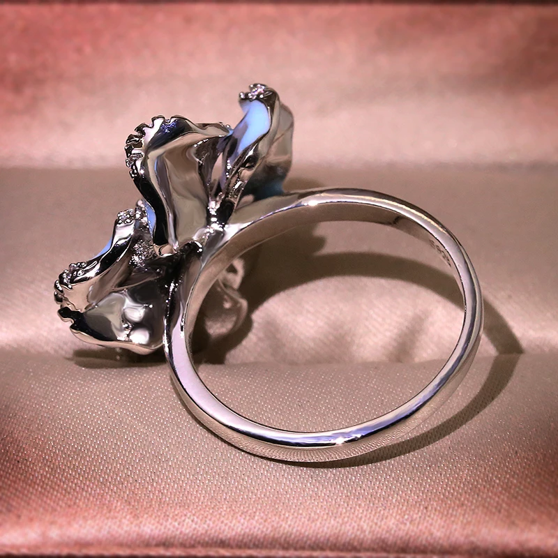 Milangirl Jewelry For Woman Blue Flower Ring Fashion Trendy HANDMADE Enamel Ring fashion rings fashion ring finger rings