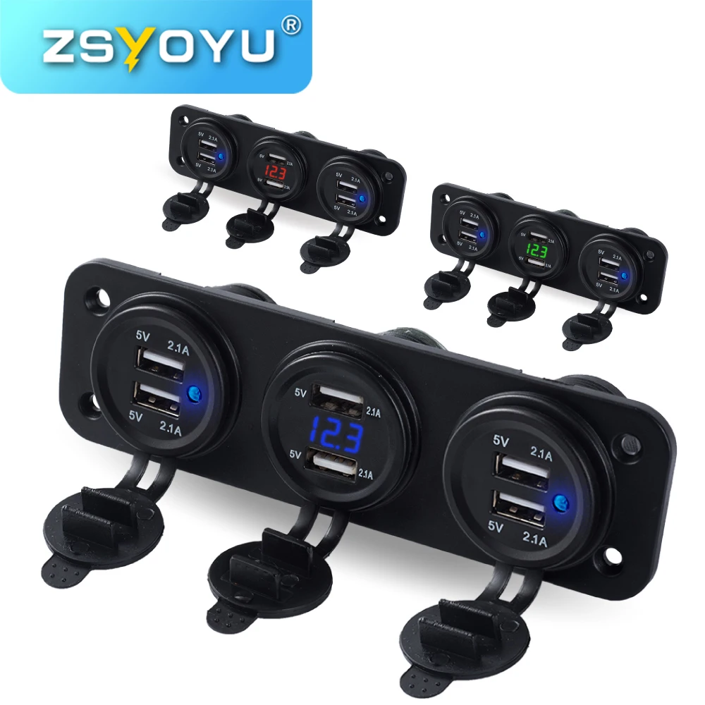 

Multi Port 12V USB Charger Mobile Power Car Charger 12V Car USB Charger 2.0 Socket Charger 2 Port Led Voltmeter Fast 12V 5V USB
