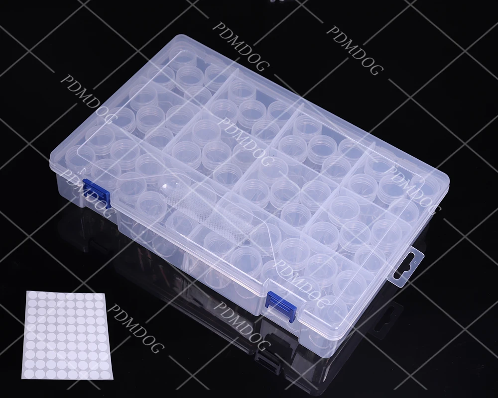 

PDMDOG New c60 Bottles Square Diamond Painting Accessories Container Bottles Diamond Painting Tools Crystal Bead Storage jar