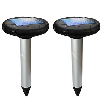 

AFBC 2Pcs Solar Ultrasonic Pest Repeller Sonic Mole Vole Snake Rodent Repellent Solar Powered Mouse Rat Repeller