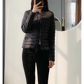 

New Autumn Women Jacket Basic Thin Light Coat Winter White Down Female Clothes Cotton Short Slim Parka Mother Outerwear S-XL