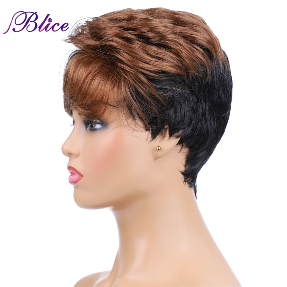 Blice синтетические натуральные волнистые короткие парики Смешанные цвета FT1B/30 Kanekalon 6 дюймов полный машинный женский парик