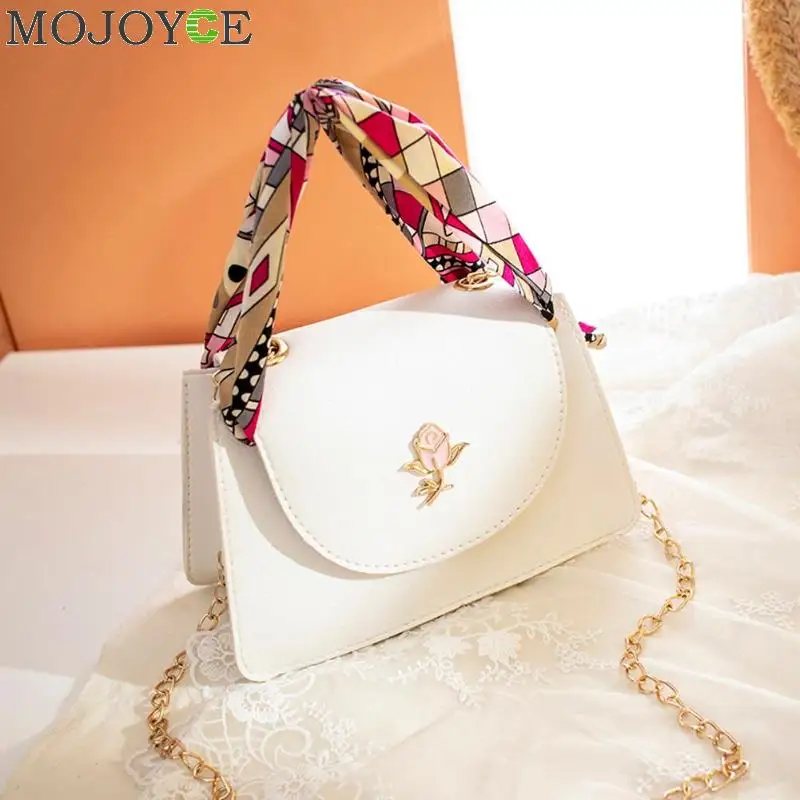 Элегантный цветок женская сумка через плечо PU шарф из кожи сумки небольшой лоскут покупки Ежедневные Сумки цепи кошелек