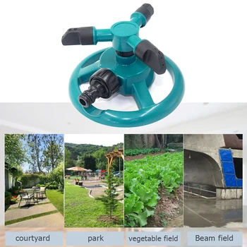 

360 Degree Rotating Sprinklers Auto Watering Grass 3 Nozzle Garden Lawn Device Household Garden Planting Elements