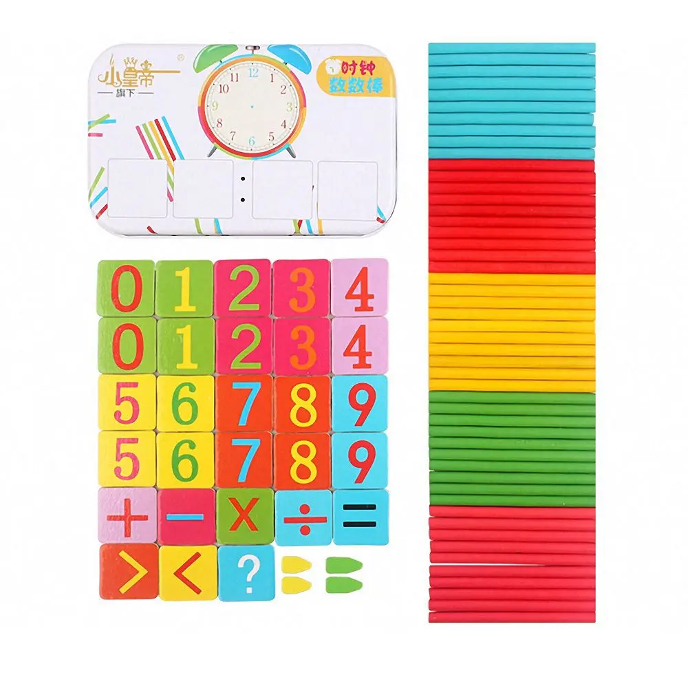 Монтессори магнитная железная коробка цифровые часы математическая игрушка счетная игрушка деревянная палочка Детская обучающая игрушка для обучения подарки