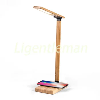 

Table lamp wooden wireless charger Fast charging For Apple iPhone 8 Plus X Wireless Phone Charger For Samsung S6 S7 S9 S8
