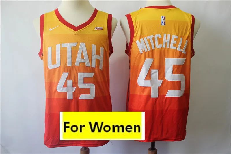 4 Юта женский baskeball#45 Donovan Mitchell майки - Цвет: 4