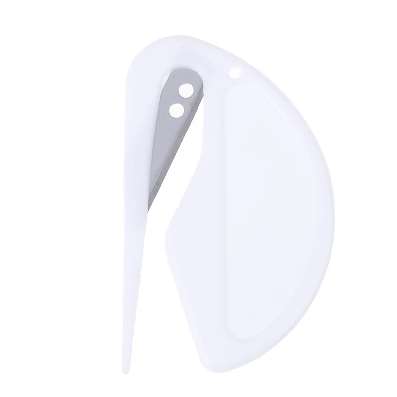 2pcs Mini Sharp Letter Envelope Opener Safety Papers Guarded Cutter Blade Office Supplies Plastic Letter Opener