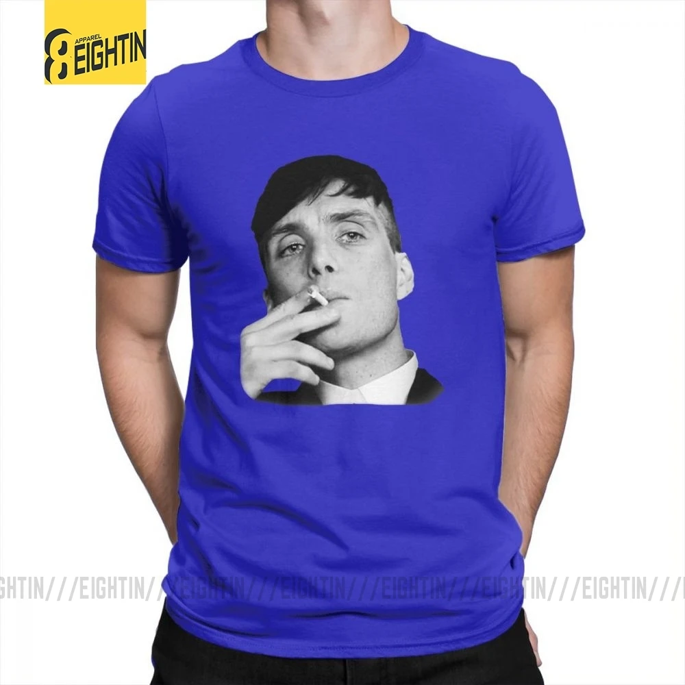 Peaky Blinders Tommee Designs, футболки из чистого хлопка с круглым вырезом, классические футболки из фильма, Новое поступление, мужские футболки с коротким рукавом размера плюс - Цвет: Синий