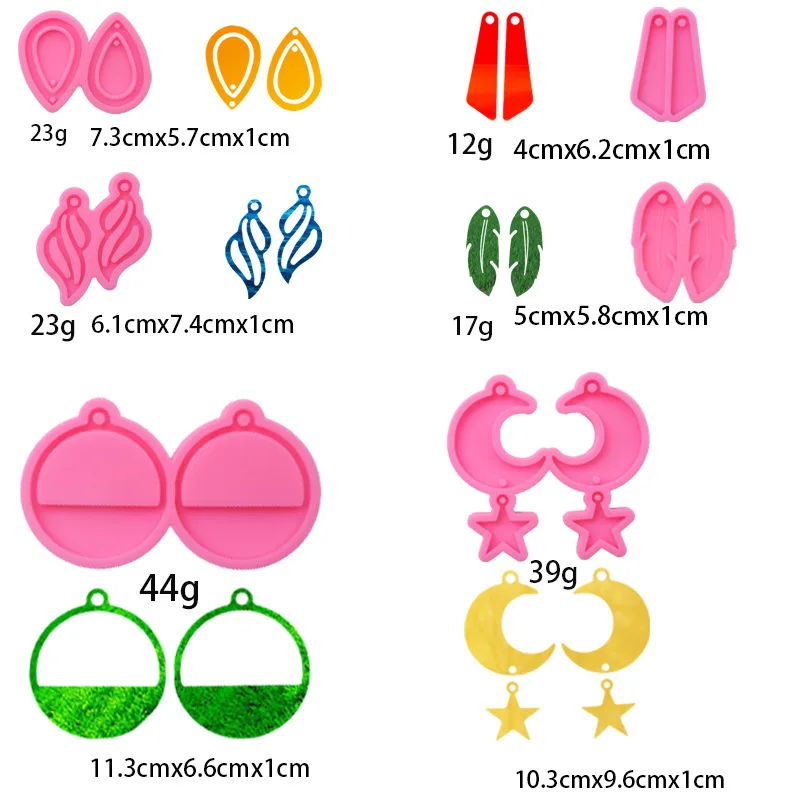 Молды Для Полимерной Глины Mold Earrings Epoxy Clay Moon Polymer