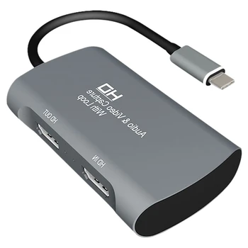 

Type-C HDMI Video Capture Card 4K Sn USB3.0 Mic o Live Broad Stream