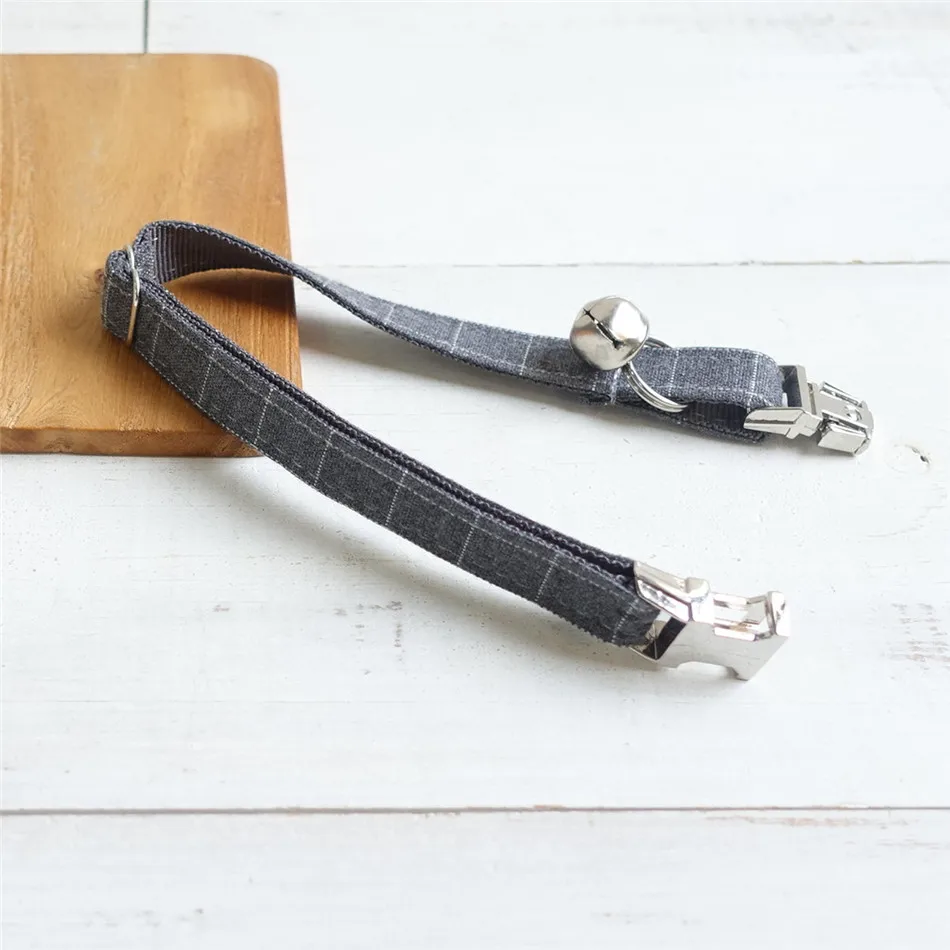 Collar For Cats Personalized Suit Lattice Cat Collar Custom Engraving Pet Collar for Cats Small Dog Adjustable with Metal Buckle