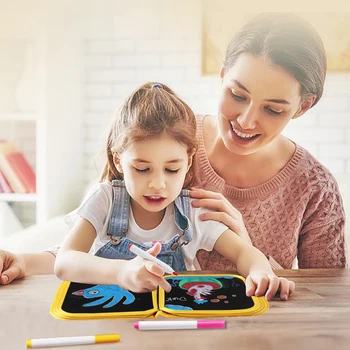 

Warmom Baby Drawing Book Toys Kids DIY Painting BlackBoard With Pen Coloring Book CardBoard For Child Educational Toys Gift