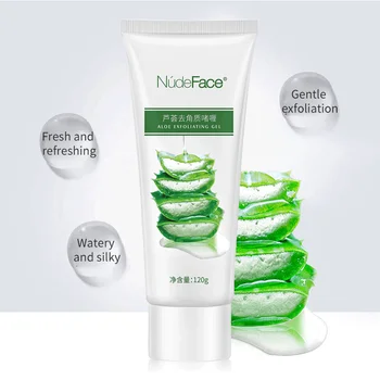 

120g aloe exfoliating gel Moisturizes Facial Cleaner Face Body Soft Cream Scrub Cleaner Deep Cleansing Exfoliating Peeling Gel