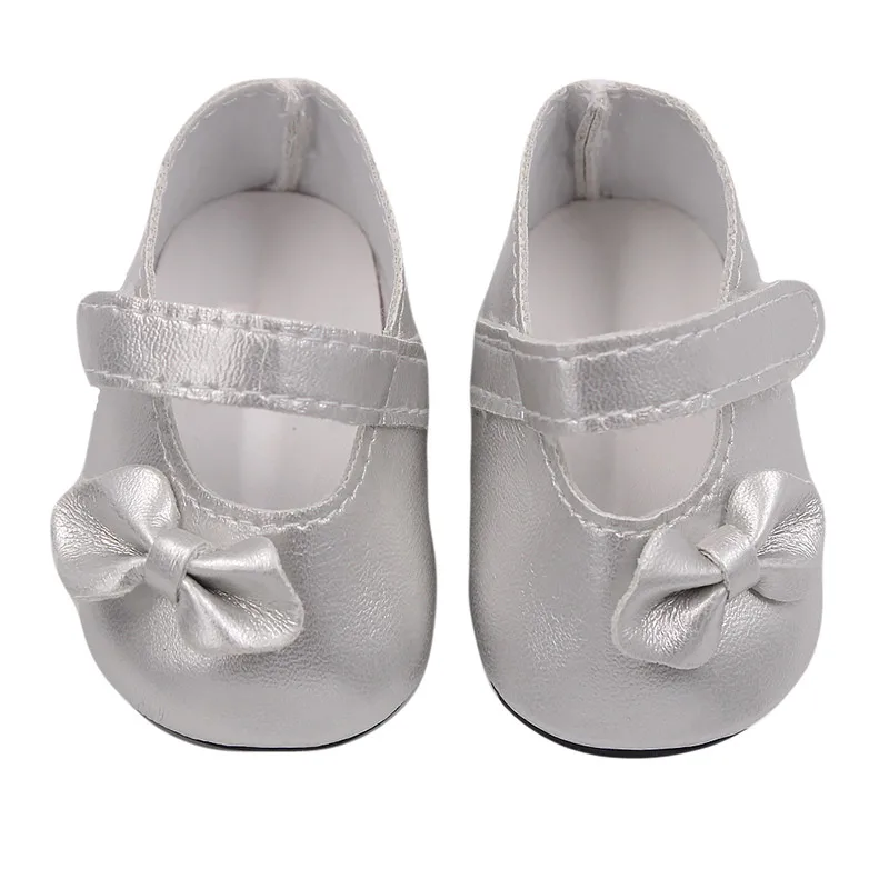 Обувь для кукол из искусственной кожи для девочек, модельные туфли с бантом, 18 дюймов, американская кукла, аксессуары для новорожденных