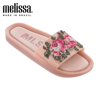 

Melissa Beach Slide Flower Women Adulto Jelly Shoes Fashion Sandals 2020 Women Jelly Sandals Melissa Female Shoes Cute Slippers