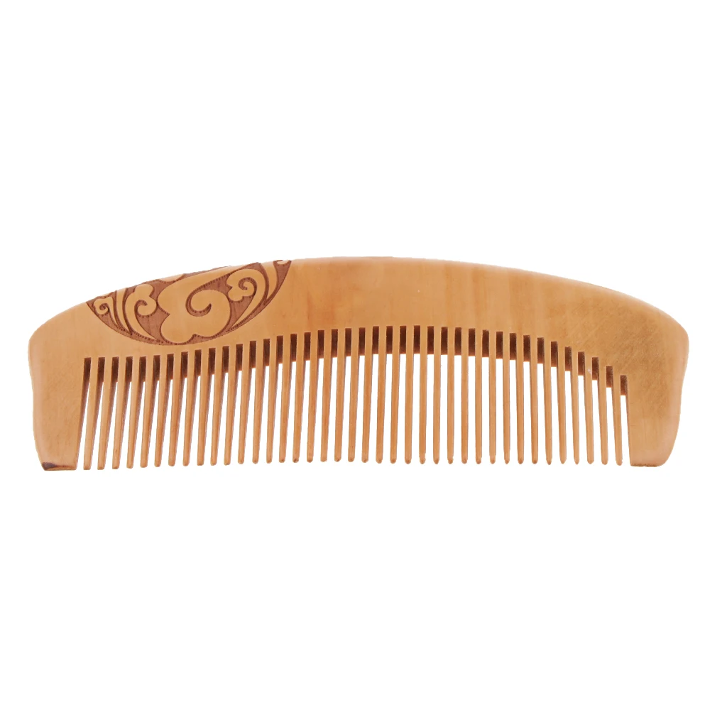 Classic Wood Wide Tooth Anti-static Mahogany Comb Head Massage Wooden Brush