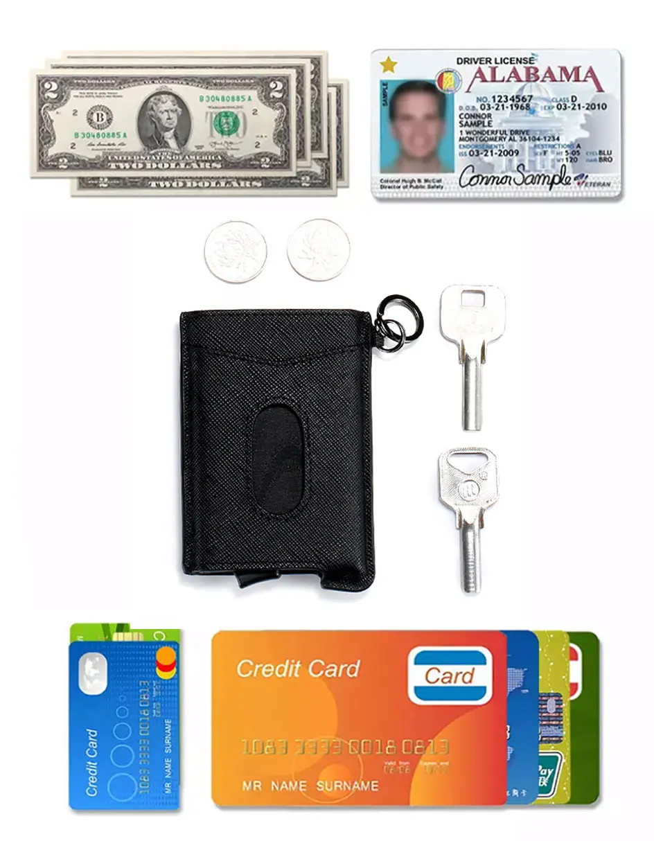 DIENQI RFID визитница мужской кошелек черный тонкий мини-кошелек мужской тонкий маленький кожаный волшебный кошелек деньги кошелек Walet Vallet