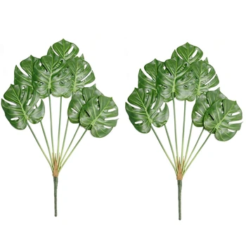 

Artificial Palm Leaf Tropical Plant Artificial Leaf Party Decoration, Jungle Beach Birthday Table Leaf Decoration (2 Pc)