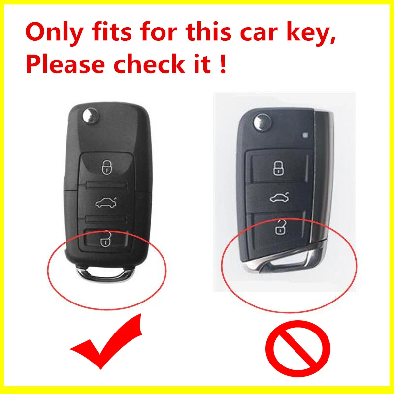 Key Case Cover Car Key Shell Silicone Carbon Fiber Car Key Cover Case For Volkswagen VW Golf Bora Jetta POLO Passat B5 B6 Skoda Octavia A5 Fabia SEAT Ibiza