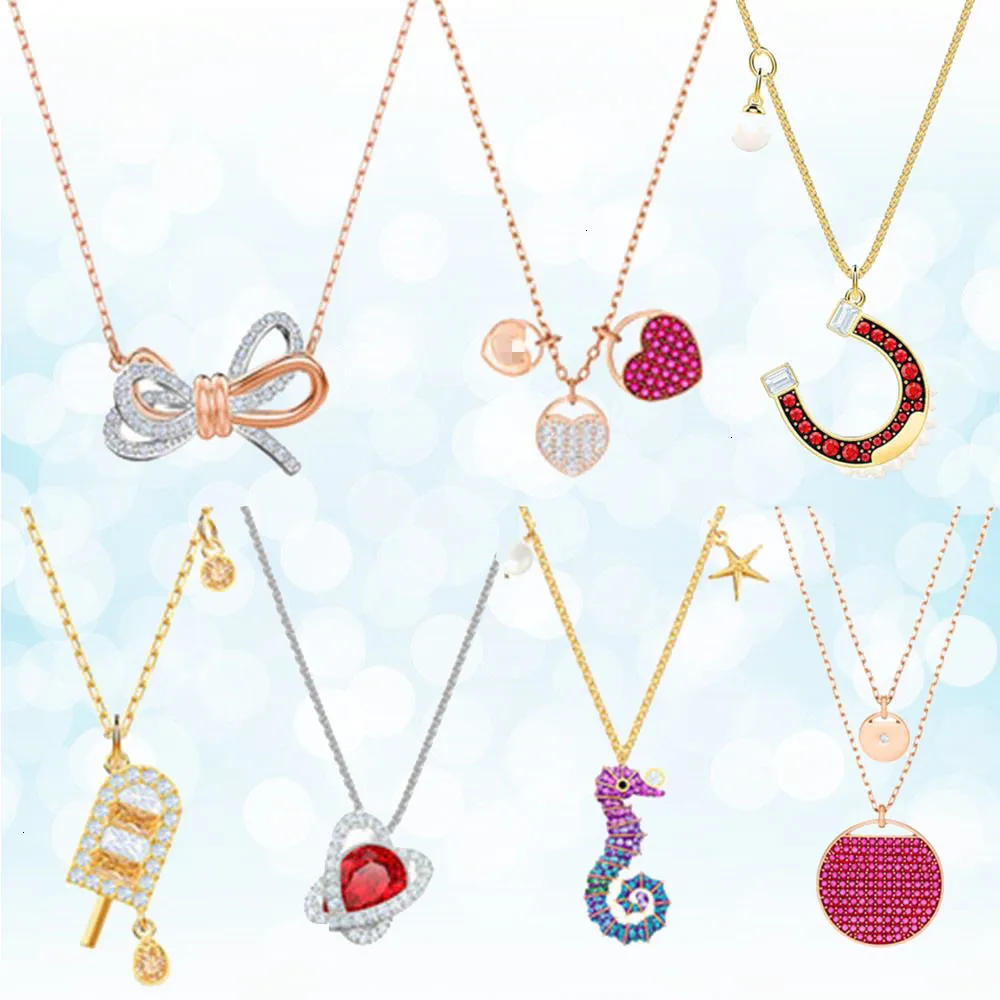 

Silver pounds sterling hippocampus ladies set of heart-shaped necklace 2019 new trend of holi European and American style