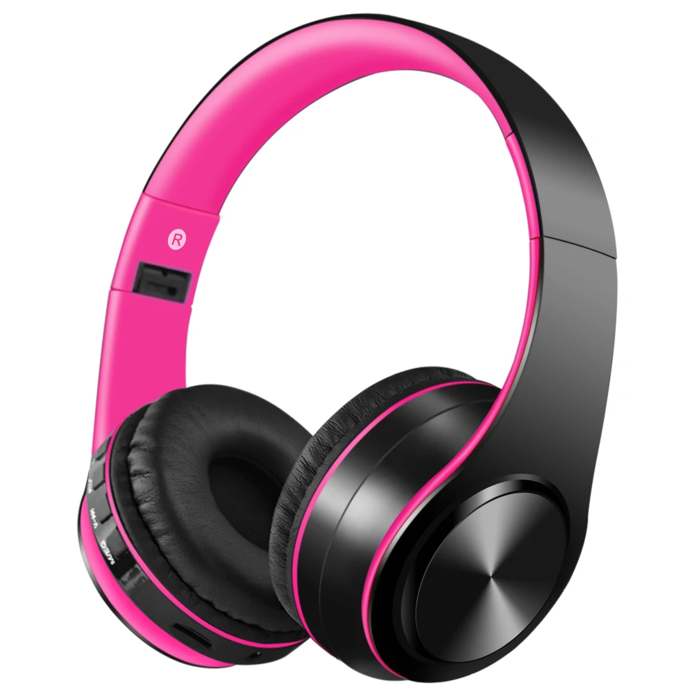 Pure pink Год Bluetooth наушники спортивные поддержка TF FM радио бас для iphone компьютера лучшие беспроводные наушники с микрофоном - Цвет: Pure pink