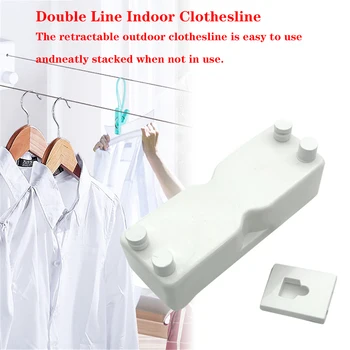 

Indoor Invisible Clothesline With Hanger Hole Retractable Clothesline Rope Drying Rack Balcony Clothes Line No Drilling Required