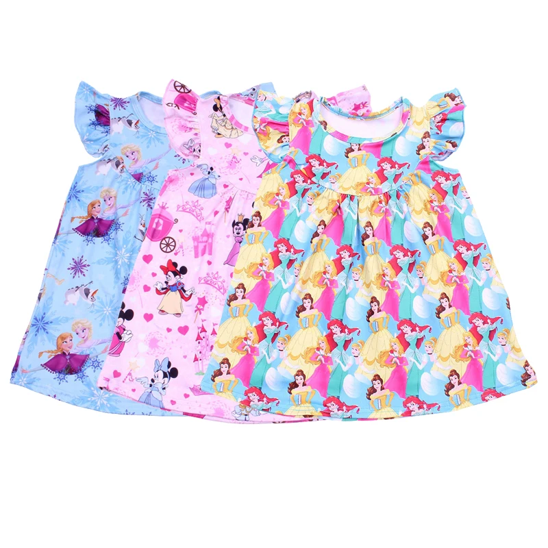 Летние рубашки принцессы для девочек; Изысканные топы для девочек с рукавами-крылышками; рубашки для девочек; костюм принцессы на День рождения; детская одежда