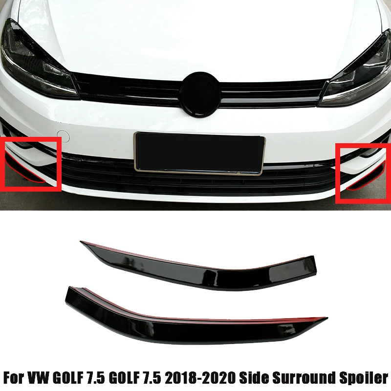 For Golf 7.5 MK 7.5-Car Front Bumper Lip Shovel Side Surround Spoiler