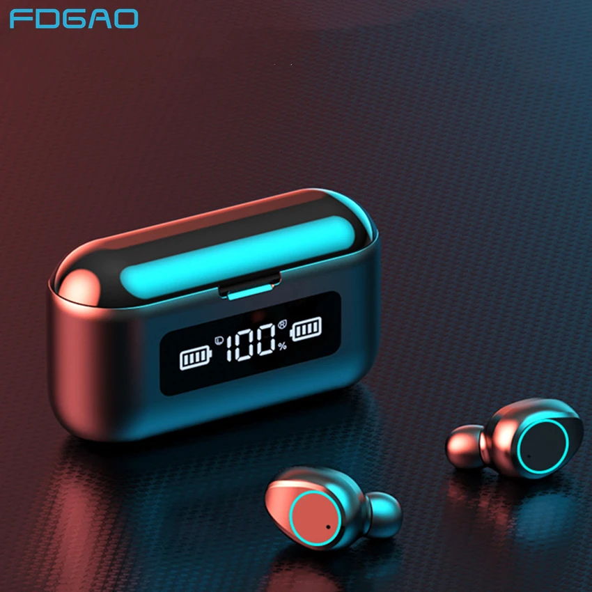 New Wireless Bluetooth Earphone With LED Display 2000mAh Charging Case Headphones TWS Sports Waterproof Earbuds Touch Control