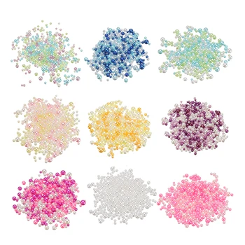 

500pcs/bag 2.5-5mm Mix Imitation Pearl Beads Rainbow Color Round UV Resin Loose Beads No Hole DIY Jewelry Making Accessories