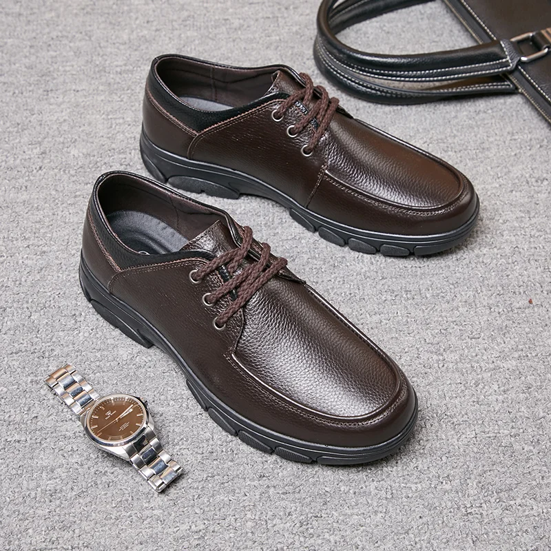 

2019 Spring Autumn New Hot Fashion Men Lace-up Leather Casual Shoes Trend Shoes Cool Loafers Flats Fashion Business Shoes *1589