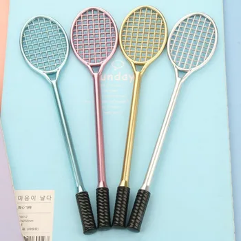 

2pc Gel Pen 0.5mm Black Creative Cute Tennis Racket Modeling Badminton Student School Stationery Office Writing Tool