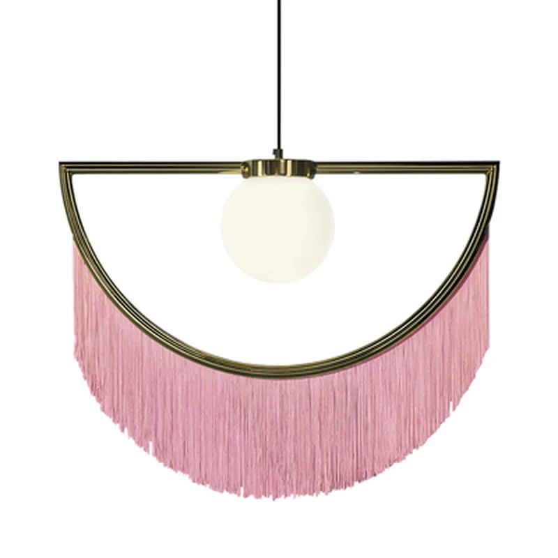 

Modern colorful Semicircle pendant lamp creative tassel lights kitchen living room bedroom decoration home decor pendant lights