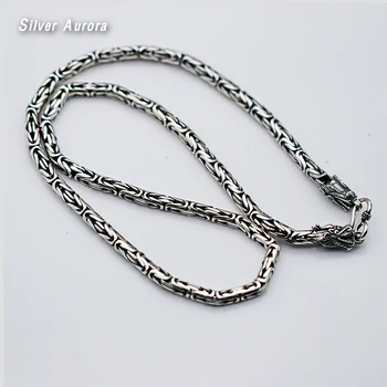 

Dragonscale Necklaces Solid 925 Sterling Silver Vintage Gothic Chain Length 55cm For Men Fashion Steampunk Retro Jewelry