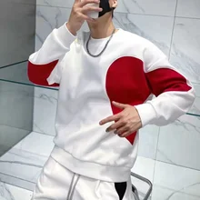 

21early Spring New Fashion Brand Blockbuster Craft Double Spell Love Men and Women Couples Ruffian Handsome Crew Neck Vests Men