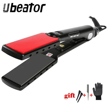 

Professional Hair Straightener High Temperature Wide Plates Keratin Straightening Irons Styling Tool Titanium Flat Iron LED Dis