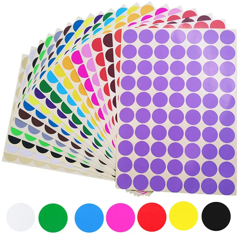 165pcs/sheet Colorful Empty Papers Sticker For Glass Essential Oil Bottle Cap Lid Labels Blank Round Circles Stickers - Refillable Bottles - AliExpress